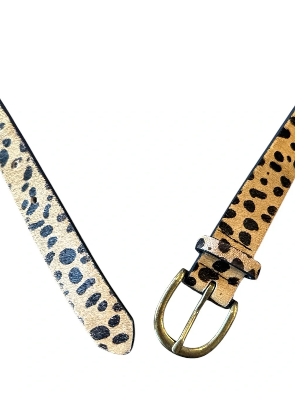 LOFT Calf Hair Leopard Print Genuine Leather Belt Size L